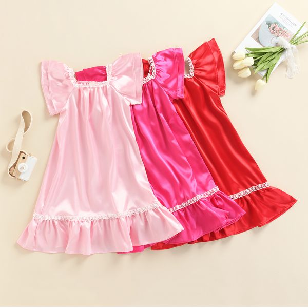 pajamas infant kids baby girl sleeping dress short sleeve square neck satin summer fall casual home lace midi 2-7t 230509, Blue;red
pajamas infant kids baby girl sleeping dress short sleeve square neck satin summer fall casual home lace midi 2-7t 230509, Blue;red