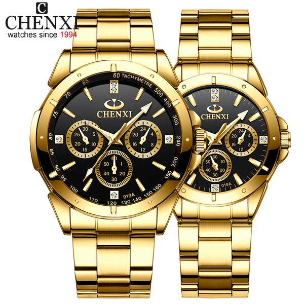 wristwatches brand chenxi set watch men women luxury golden quartz couple wristwatch waterproof stainless steel clock mens ladies watches 23, Slivery;brown
wristwatches brand chenxi set watch men women luxury golden quartz couple wristwatch waterproof stainless steel clock mens ladies watches 23, Slivery;brown