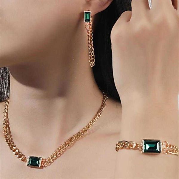 emerald womens alloy retro small bracelets square zircon necklace bracelet earrings jewelry set, Golden;silver
emerald womens alloy retro small bracelets square zircon necklace bracelet earrings jewelry set, Golden;silver