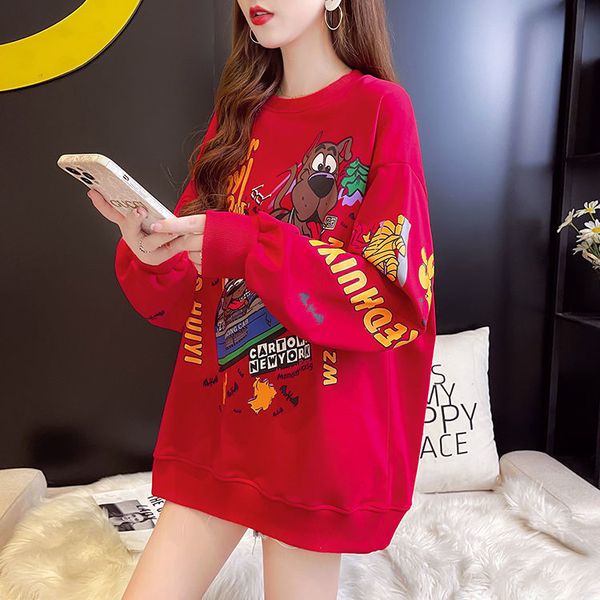 women's hoodies sweatshirts cartoon printed sweater korean version thin section women's fashion retro longsleeved ins student midl, Black
women's hoodies sweatshirts cartoon printed sweater korean version thin section women's fashion retro longsleeved ins student midl, Black