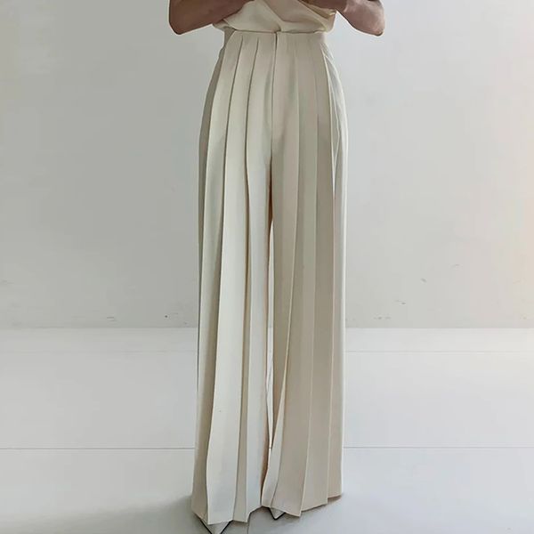 women's pants capris yeezzi summer fashion urban stylish loose elegant black white solid color pleats high waisted wide leg pants for w
women's pants capris yeezzi summer fashion urban stylish loose elegant black white solid color pleats high waisted wide leg pants for w
