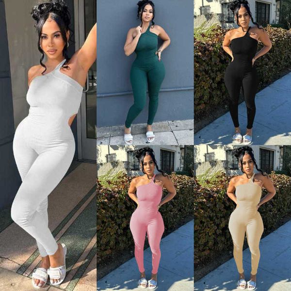 women designer clothing sleveeless vest jumpsuits bodysuits tight-fitting one shoulder sling sports fitness rompers, Black;white
women designer clothing sleveeless vest jumpsuits bodysuits tight-fitting one shoulder sling sports fitness rompers, Black;white