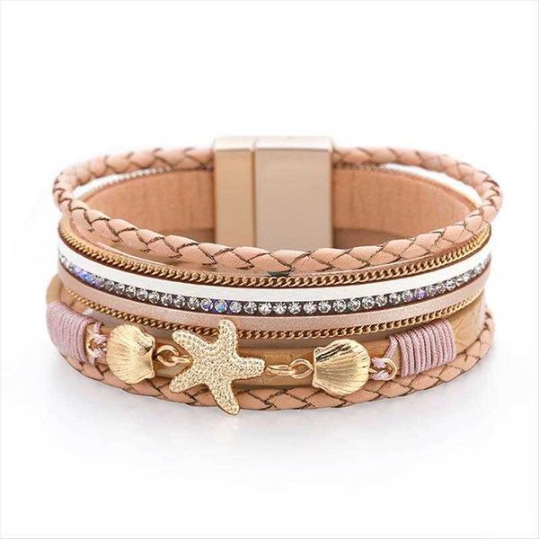 ethnic style bracelet vacation small starfish inlaid color diamond womens fashion leather ring, Golden;silver
ethnic style bracelet vacation small starfish inlaid color diamond womens fashion leather ring, Golden;silver