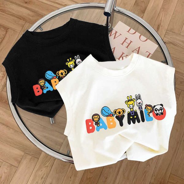 cotton children's tank thin cartoon sleeveless t-shirt girls' baby round neck boys' summer wear, Blue
cotton children's tank thin cartoon sleeveless t-shirt girls' baby round neck boys' summer wear, Blue