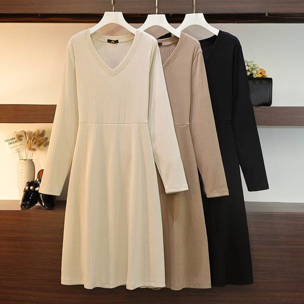 plus size dresses 150kg size women's bust 144 spring autumn vneck long sleeve knitted dress black apricot khaki 4xl 5xl 6xl 7xl 8xl 230
plus size dresses 150kg size women's bust 144 spring autumn vneck long sleeve knitted dress black apricot khaki 4xl 5xl 6xl 7xl 8xl 230
