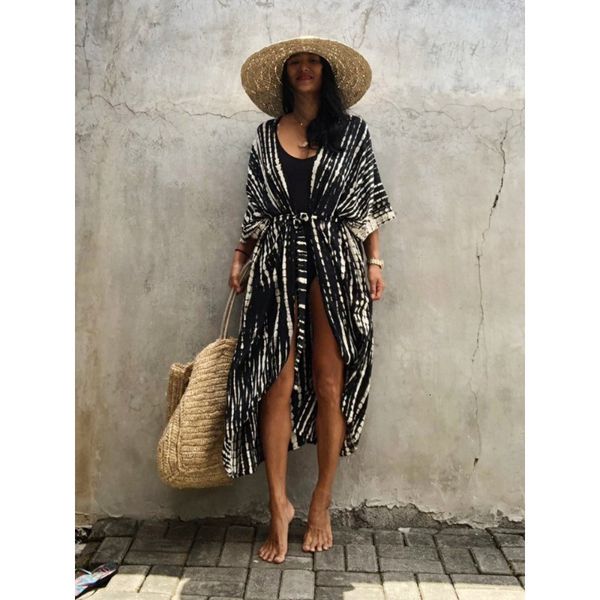 women's swimwear women vintage printed cover up 2023 summer loose belted kimono long dress robe female casual cardigan beachwear 230509, White;black
women's swimwear women vintage printed cover up 2023 summer loose belted kimono long dress robe female casual cardigan beachwear 230509, White;black