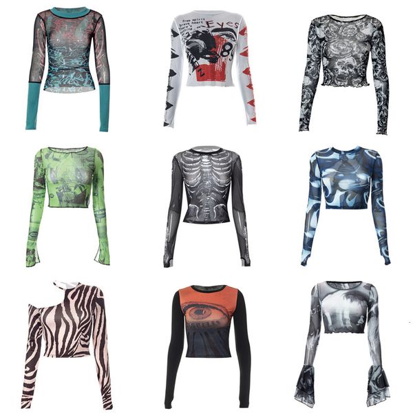 women's tshirt 2023 fairy grunge shirt basic mesh print women gothic punk tshirts e girl slim long sleeve tees streetwear cyber y2k 23, White
women's tshirt 2023 fairy grunge shirt basic mesh print women gothic punk tshirts e girl slim long sleeve tees streetwear cyber y2k 23, White
