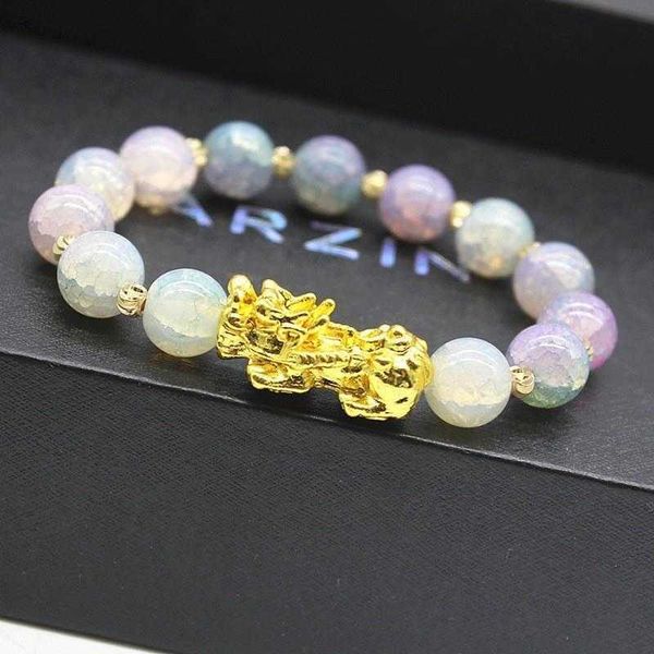 color protection gilt pixiu bracelet link mens and womens agate like chalcedony ice crack bead string jewelry, Black
color protection gilt pixiu bracelet link mens and womens agate like chalcedony ice crack bead string jewelry, Black