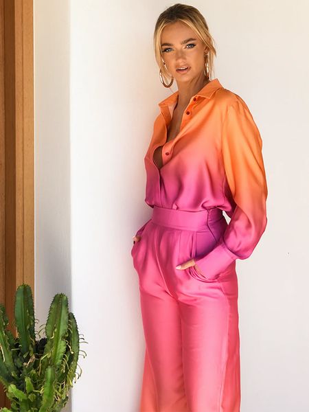 women's two piece pants colorful gradient satin shirt 2 set fashion long sleeve lapel blouses 2023 spring ladies high waist suit 230509, White
women's two piece pants colorful gradient satin shirt 2 set fashion long sleeve lapel blouses 2023 spring ladies high waist suit 230509, White