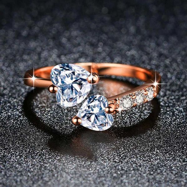 band rings trendy adjustable rings for women double heart zircon color open finger ring proposal wedding gift fashion jewelry, Silver
band rings trendy adjustable rings for women double heart zircon color open finger ring proposal wedding gift fashion jewelry, Silver