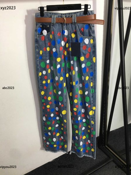 plus size jeans womens pants colorful dot printing jeans denim trousers new products logo hardware belt decoration pants, Blue
plus size jeans womens pants colorful dot printing jeans denim trousers new products logo hardware belt decoration pants, Blue