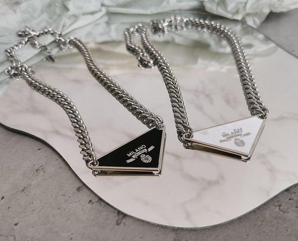 womens luxury designer necklace chain fashion jewelry black white p triangle pendant design party silver hiphop punk men necklaces5190379
womens luxury designer necklace chain fashion jewelry black white p triangle pendant design party silver hiphop punk men necklaces5190379