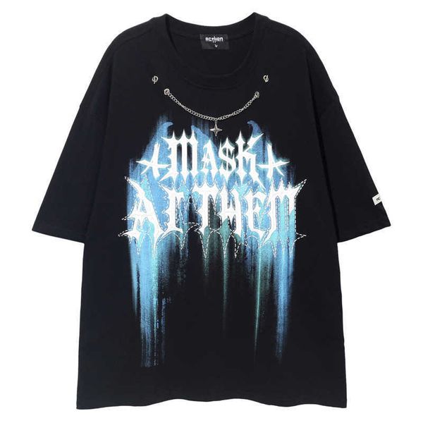 american three-dimensional letter with chain short men's hip-hop loose fashion brand half sleeve ins china-chic fried street t-shirtuzj, White;black
american three-dimensional letter with chain short men's hip-hop loose fashion brand half sleeve ins china-chic fried street t-shirtuzj, White;black