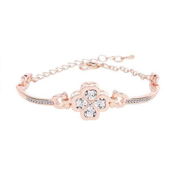 four leaf clover bracelet rose gold korean jewelry ornament stall, Golden;silver
four leaf clover bracelet rose gold korean jewelry ornament stall, Golden;silver