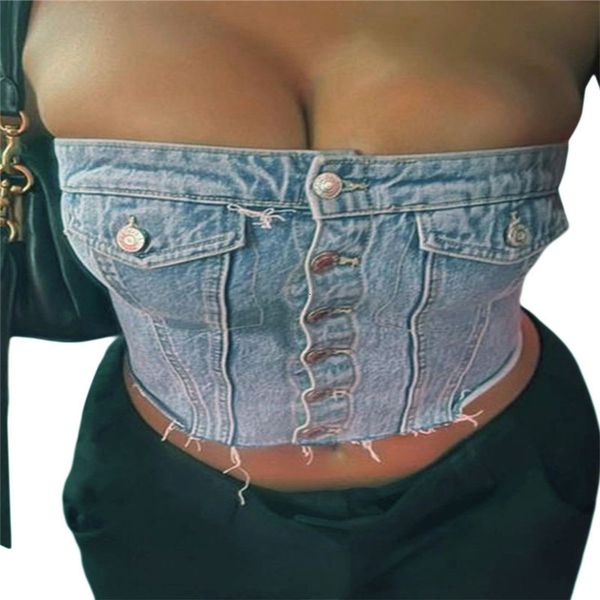 women's tanks camis women grunge y2k denim crop vest chic backless off shoulder strapless corset tube button up jeans camisole 90s 2305, White
women's tanks camis women grunge y2k denim crop vest chic backless off shoulder strapless corset tube button up jeans camisole 90s 2305, White
