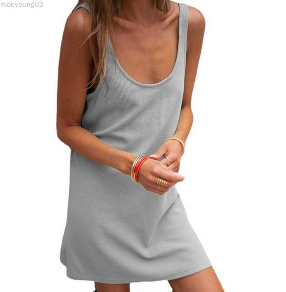 party dresses solid color waffle sleeveless loose sling dress casual vest dress y23, White;black
party dresses solid color waffle sleeveless loose sling dress casual vest dress y23, White;black