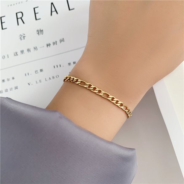 high end luxury fashion figaro bracelet titanium steel plated 18k rose gold couple essential holiday gift bracelet, Black
high end luxury fashion figaro bracelet titanium steel plated 18k rose gold couple essential holiday gift bracelet, Black