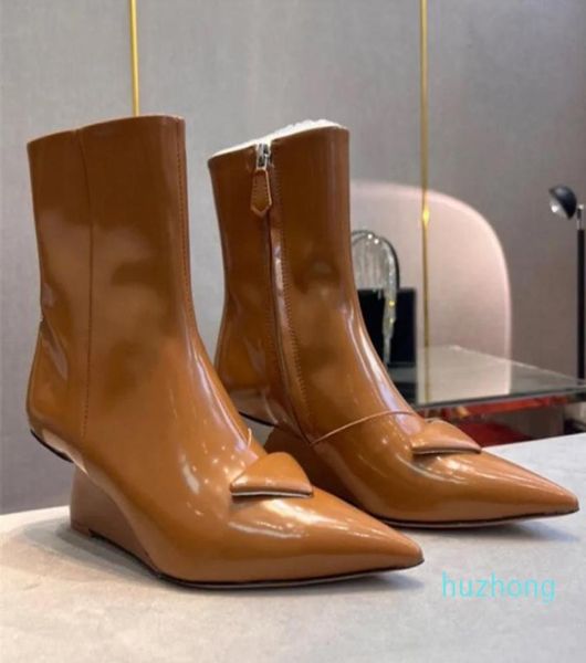 show style heel ankle boots simple pointed cattle patent leather fashion boots1481406, Black
show style heel ankle boots simple pointed cattle patent leather fashion boots1481406, Black