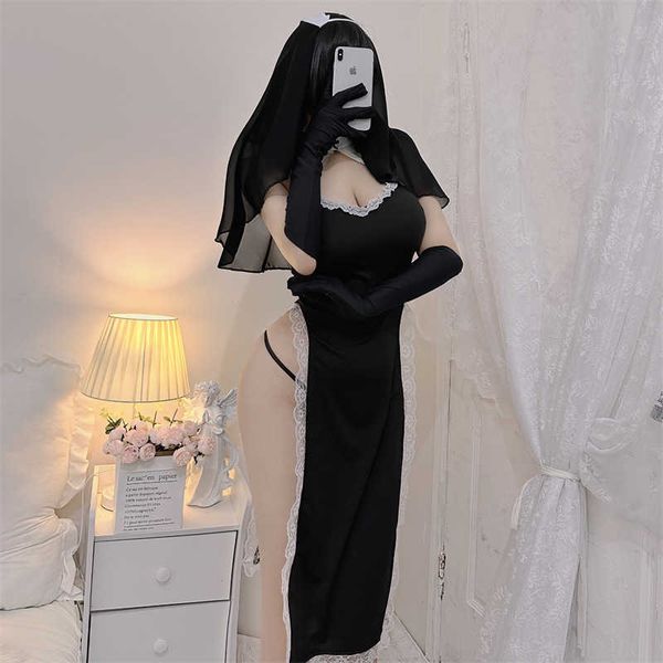 nxy set hollow out bare chest women lingerie lace patchwork maid uniform nun cosplay costumes tempatation high slit deep v neck new 230426, Red;black
nxy set hollow out bare chest women lingerie lace patchwork maid uniform nun cosplay costumes tempatation high slit deep v neck new 230426, Red;black