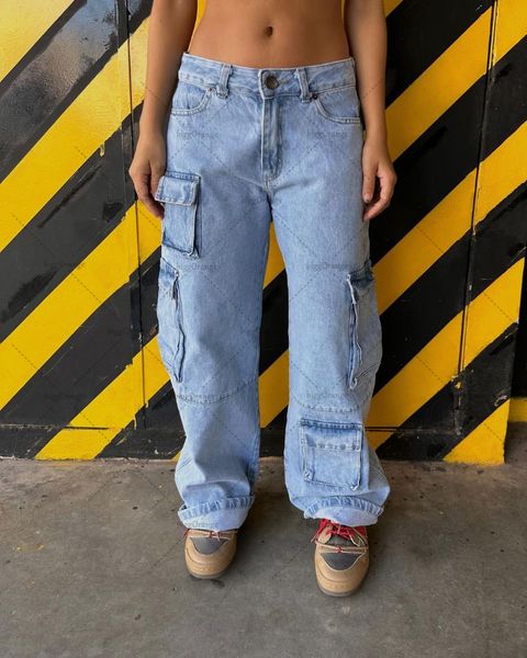 women's jeans american retro design sense multi-pocket jeans female y2k high street niche straight leg wide leg high waist casual loose, Blue
women's jeans american retro design sense multi-pocket jeans female y2k high street niche straight leg wide leg high waist casual loose, Blue
