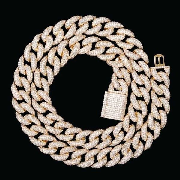prong setting 20mm 4rows classic cuban hip hop bling s925 iced out moissanite miami cuban link chain, Silver
prong setting 20mm 4rows classic cuban hip hop bling s925 iced out moissanite miami cuban link chain, Silver
