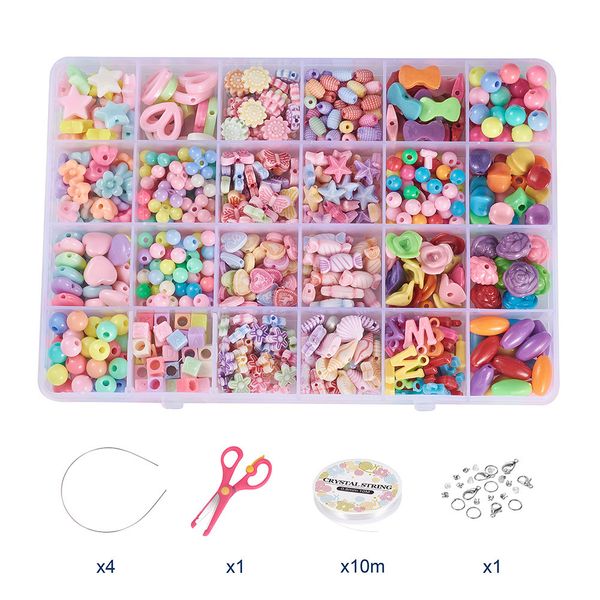 children's puzzle beading set acrylic colored beads handmade materials diy bracelet ornament accessories jewelry making, Black
children's puzzle beading set acrylic colored beads handmade materials diy bracelet ornament accessories jewelry making, Black