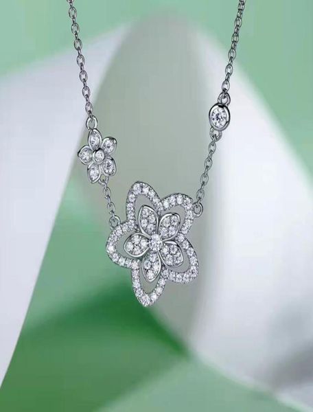 designer jewelry double flower pendant silver necklace diamond women collar chain gift1237822
designer jewelry double flower pendant silver necklace diamond women collar chain gift1237822