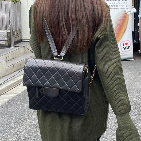 classic vintage black backpack bags calfskin single flap turn lock gold metal hardware matelasse chain crossbody shoulder handbags for trave
classic vintage black backpack bags calfskin single flap turn lock gold metal hardware matelasse chain crossbody shoulder handbags for trave