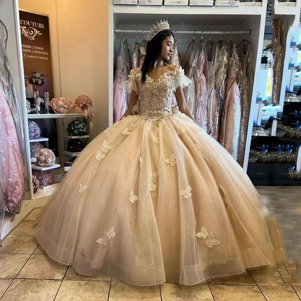 2023 champagne quinceanera dresses ball gown off shoulder lace 3d floral flowers butterfly beads sequined plus size sweet 16 formal party pr, Blue;red
2023 champagne quinceanera dresses ball gown off shoulder lace 3d floral flowers butterfly beads sequined plus size sweet 16 formal party pr, Blue;red