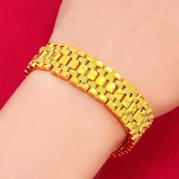 vietnam placer gold ornament bracelet european coins creative plated power style personalized mens thick sand, Golden;silver
vietnam placer gold ornament bracelet european coins creative plated power style personalized mens thick sand, Golden;silver