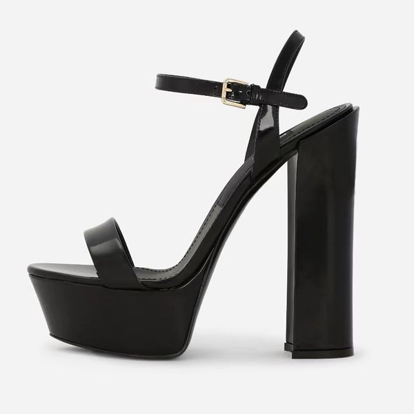 platform platform sandals printed fabric chunky heel dress shoes shiny patent leather ankle strap high heels 15cm fashion luxury designer pa, Black
platform platform sandals printed fabric chunky heel dress shoes shiny patent leather ankle strap high heels 15cm fashion luxury designer pa, Black