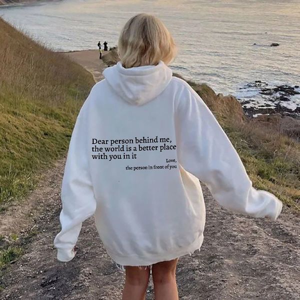 women's hoodies sweatshirts dear person behind methe world is a better place with you in it love long sleeved letter hoodie solid color, Black
women's hoodies sweatshirts dear person behind methe world is a better place with you in it love long sleeved letter hoodie solid color, Black