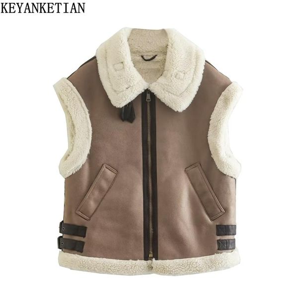 fur keyanketian women's fur onepiece thickened waistcoat fall/winter new brown suede lapel sleeveless vest short coat, Black
fur keyanketian women's fur onepiece thickened waistcoat fall/winter new brown suede lapel sleeveless vest short coat, Black