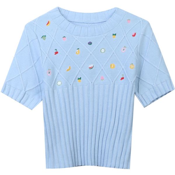 420 2023 runway summer brand same style sweater short sleeve pullover crew neck blue striped fashion clothes womens minhgmo, White;black
420 2023 runway summer brand same style sweater short sleeve pullover crew neck blue striped fashion clothes womens minhgmo, White;black