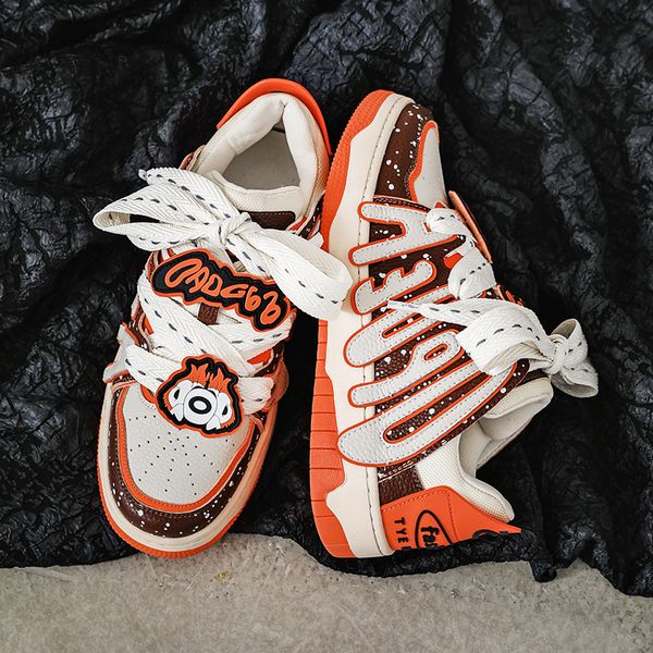 men hip hop skateboard shoes punk style male leather sneakers letter bread shoes women casual sport shoes trainers, Black
men hip hop skateboard shoes punk style male leather sneakers letter bread shoes women casual sport shoes trainers, Black