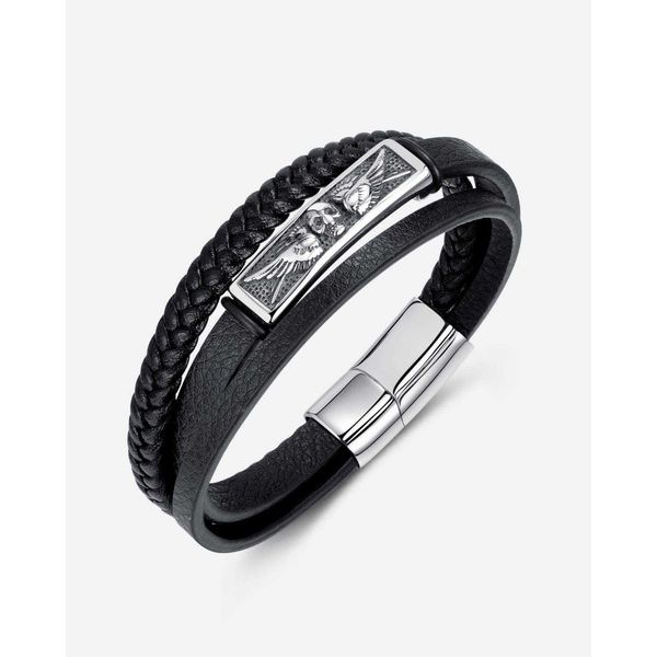 accessories wholesale fashion hand woven leather bracelet hip hop retro wings skull ornament, Golden;silver
accessories wholesale fashion hand woven leather bracelet hip hop retro wings skull ornament, Golden;silver