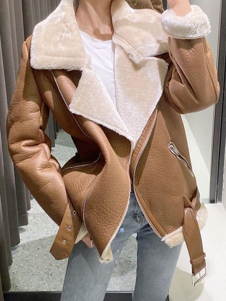 fur ailegogo women winter warm thick windproof motorcycle coat with belt brown suede jacket faux lamb leather jacket outwear, Black
fur ailegogo women winter warm thick windproof motorcycle coat with belt brown suede jacket faux lamb leather jacket outwear, Black