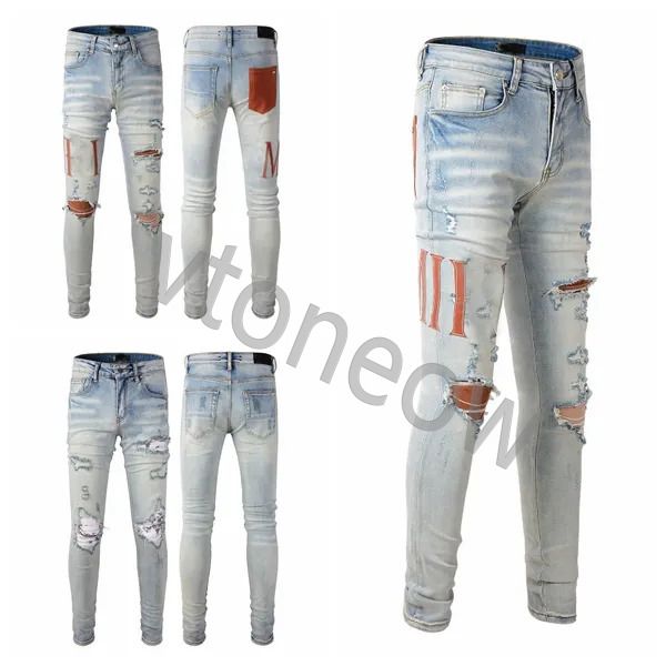 

men's jeans 2023 men's jeans new arrivals amirs mens luxury designer denim jeans holes trousers jean biker pants man clothing5aqr, Blue