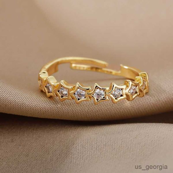 band rings vintage star rings for women girl stainless steel white zircon crystal star open adjustable ring jewelry fine gift femme, Silver
band rings vintage star rings for women girl stainless steel white zircon crystal star open adjustable ring jewelry fine gift femme, Silver