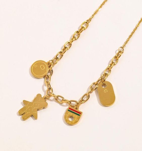 never fading 18k gold plated brand designer letter bear pendant necklaces pretty crystal rhinestone stainless steel choker necklac5699292, Silver
never fading 18k gold plated brand designer letter bear pendant necklaces pretty crystal rhinestone stainless steel choker necklac5699292, Silver