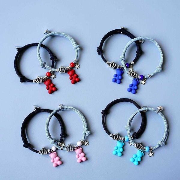 japanese and korean adjustable milan charm rope couple little bear bracelet a pair of magnet suction student girlfriends ornament, Golden;silver
japanese and korean adjustable milan charm rope couple little bear bracelet a pair of magnet suction student girlfriends ornament, Golden;silver