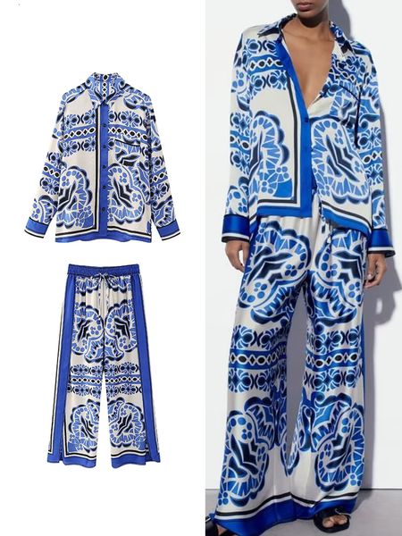 women's two piece pants traf summer women print shirt sets 2023 casual lapel singlebreasted long sleeve drawstring fulllength loose 230, White
women's two piece pants traf summer women print shirt sets 2023 casual lapel singlebreasted long sleeve drawstring fulllength loose 230, White