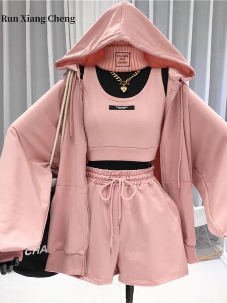 two piece dress 2023 women's korean fashion in sports suit oversize short vest hooded jacket shorts casual tracksuit women three set 23, White
two piece dress 2023 women's korean fashion in sports suit oversize short vest hooded jacket shorts casual tracksuit women three set 23, White