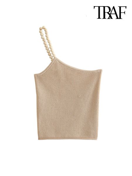 women's tanks camis traf women fashion asymmetrical crop knit tank vintage backless beaded straps female mujer 230510, White
women's tanks camis traf women fashion asymmetrical crop knit tank vintage backless beaded straps female mujer 230510, White