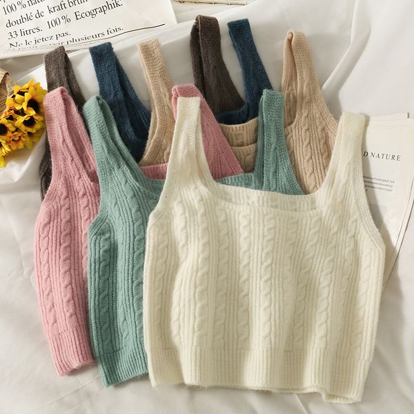 camisoles tanks women's wool sleeveless low neck screw thread cropped tank slim knit vest solid camisole knitwear sweater 230510, Black;white
camisoles tanks women's wool sleeveless low neck screw thread cropped tank slim knit vest solid camisole knitwear sweater 230510, Black;white