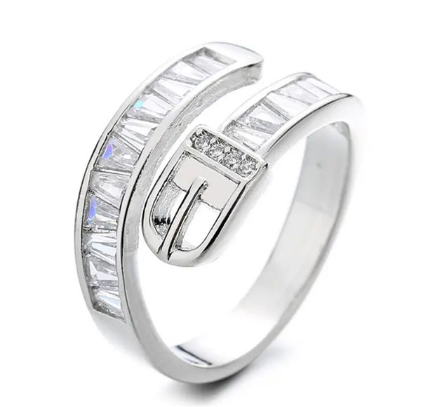 14k gold plated zircon ring - creative belt buckle finger ring for women's fine jewelry, Golden;silver
14k gold plated zircon ring - creative belt buckle finger ring for women's fine jewelry, Golden;silver