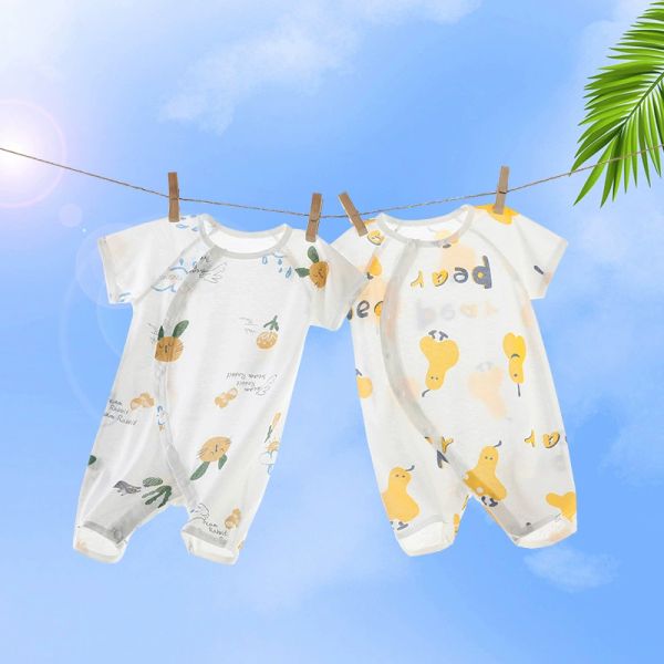 new born treasure baby short sleeve one-piece summer cotton summer clothes thin air conditioning pajamas summer, Blue
new born treasure baby short sleeve one-piece summer cotton summer clothes thin air conditioning pajamas summer, Blue