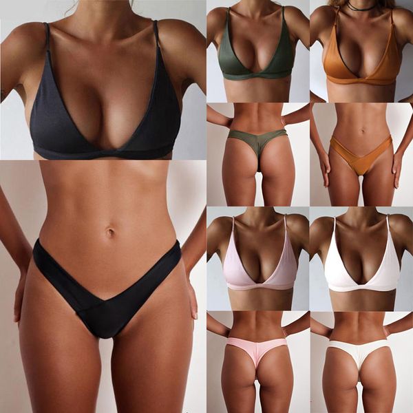 women's swimwear brazilian swimsuit bikini set bra thong two pieces solid color ladies beach bathing suit femme monokin 230509, White;black
women's swimwear brazilian swimsuit bikini set bra thong two pieces solid color ladies beach bathing suit femme monokin 230509, White;black