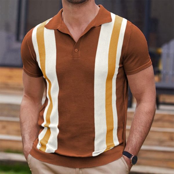 men's polos vintage striped patchwork men's knit polo shirt spring summer casual short sleeve lapel button tee men clothes fashio, White;black
men's polos vintage striped patchwork men's knit polo shirt spring summer casual short sleeve lapel button tee men clothes fashio, White;black