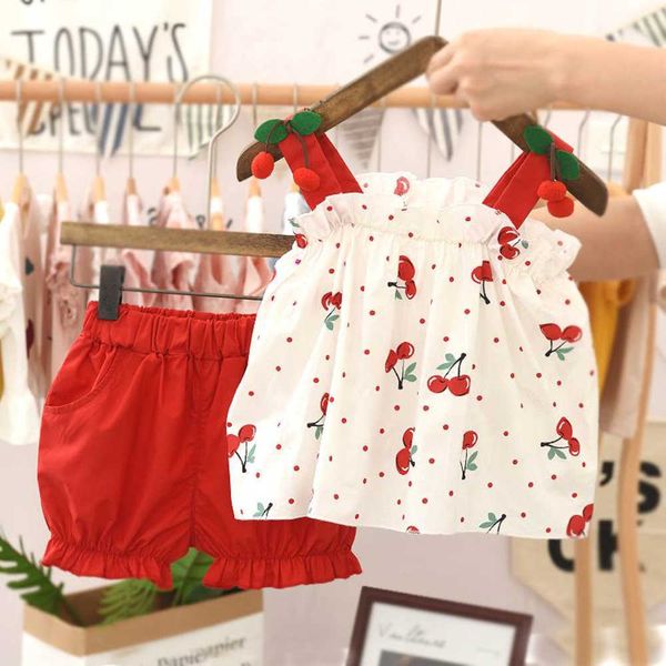 clothing sets baby girls summer suit 2022 new children's korean style cherry suspenders shorts fashion two-piece y23, White
clothing sets baby girls summer suit 2022 new children's korean style cherry suspenders shorts fashion two-piece y23, White
